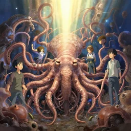 atrophy, entropy, and proteus vulgaris, by micheal whelan, chris foss yusuke murata, makoto shinkai, ross tran, cosmic, heavenly, god rays, intricate detail, cinematic, cel shaded, unreal engine, featured on artstation, pixiv