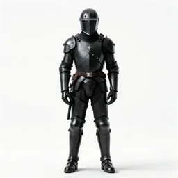 armored doorman in uniform, cinematic studio photo, full body, standing, isolated on a pure white background, centered, whole figure in frame, sharp focus, studio lighting