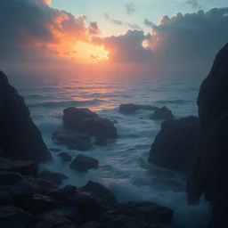 by johan grenier and jedd chevrier, visually stunning, cinematic, ultra realistic, hyper realism, 1 2 k, epic, octane render, unreal engine, vfx, maya, distant shores : great waters, an inverted flower : attract a fig wasp, melodrama by lorde : ghosts aren't real