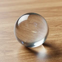 glass torus on a wooden plane, 3 d render, caustics