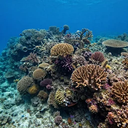 Underwater view of a coral reef