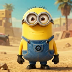 a ( ( minion ) ) in the mad max fury road!! still from movie