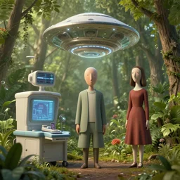 🛸🏥🌱, 3 d, unreal engine 5, octane render, detailed, cinematografic, cinema 4 d, nvidia ray tracing graphics, artstation, greg rutkowski style, style rene magritte, surreal