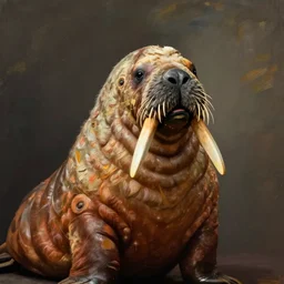 portrait photo of a walrus disguised as john lennon