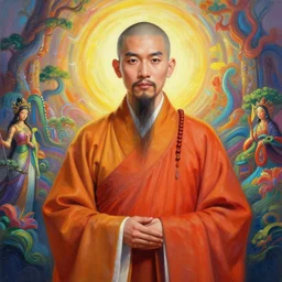portrait painting of a chinese taoist priest about 3 0 years old, like zunlong by wenjun lin, irakli nadar, bright colors, octopath traveler, wenjun lin, unreal engine 5 highly rendered, global illumination, radiant light, detailed and intricate environment