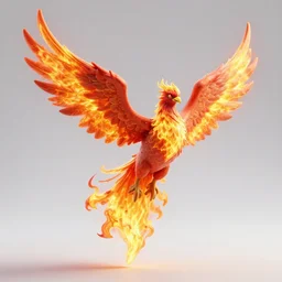 phoenix with with flamimg wings, 3 d render, 3 d rendered, hdr, unreal engine 5, ray tracing, dynamic lighting, flame colors, black gradient background, high detail,