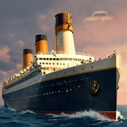 The Titanic, game poster , Artwork by Akihiko Yoshida, cinematic composition