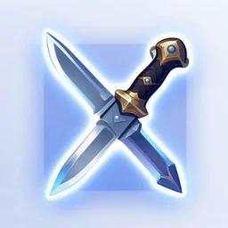 a knife icon, league of legends inventory item, Warcraft style, outer glow, solid background, trending on artstation