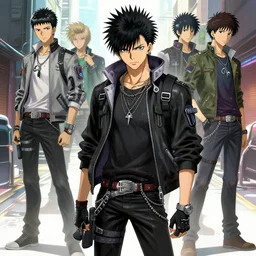 concept art of a male punk, street clothes, cyberpunk, shinkai makoto studio ghibli studio key hideaki anno sakimichan stanley artgerm lau rossdraws james jean marc simonetti elegant highly detailed digital painting artstation pixiv