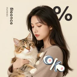 A woman 20% cat