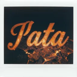 ultra - detailed polaroid of bright orange lava spelling out action in calligraphy fraktur ed ruscha