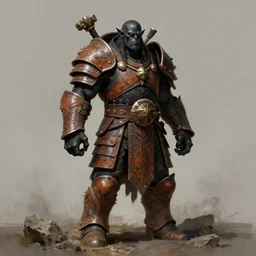 black crow warrior, wearing tribal ornamented rust armor, full body concept, warhammer orc, beksinski, edward hopper art