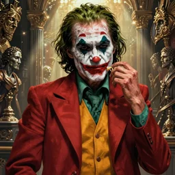 highly detailed full body portrait of old tired injured lee bermejo joker, comic book cover art, global illumination, sharp focus, octane rendering, specular radiant light, detailed and intricate environment, hyper realistic elegant grotesque reinassance digital painting concept art by cristian sauret