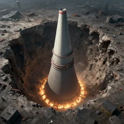 nuclear reactor sinkhole, digital art, artstationhq