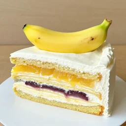 a layered cake that looks like a banana