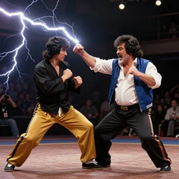 bob ross was kung fu fighting, as fast as lightening, and screaming