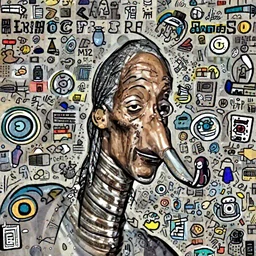 snoop dogg with extremely long neck and big nose