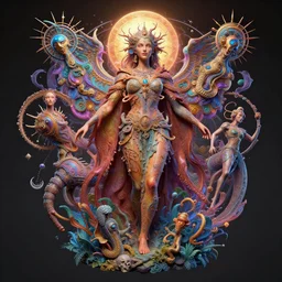 the dream of creation, metaphysical art, fantasy, surrealism, zbrush, unreal engine, vibrant, detailed, by anne geddes, anton fadeev, and tim doyle