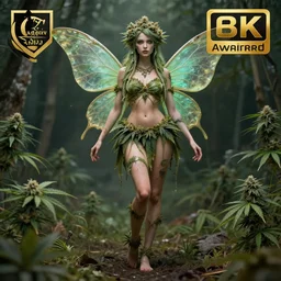 full body pose, beautiful adult marijuana fairy, grungy, grunge, highly detailed, 4 k, hdr, smooth, sharp focus, high resolution, award - winning photo, artgerm, photorealistic
