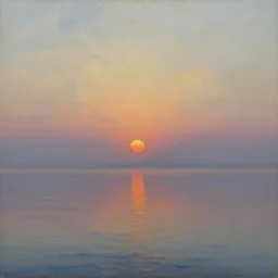 a calm sea, sunrise, oil painting by ivan aivazovsky