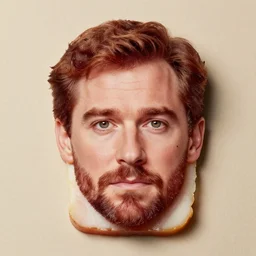 kevin bacons face in the shape of a slice of rectangular bacon, photography