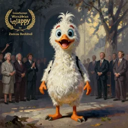 Painting of the inauguration of Slappy (from Goosebumps) by Norman Rockwell & Zdzisław Beksiński