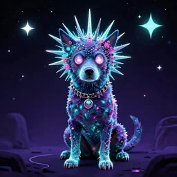 dog god celestial punk, glowwave