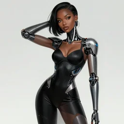 portrait of an absurdly beautiful, graceful, sophisticated, fashionable black cyberpunk mechanoid gravure idol, ultrafine hyperdetailed illustration by irakli nadar, matt wisniewski style, marvel comics, intricate linework, ebony skin, neon jellyfish headdress, ivory carved ruff, unreal engine 5 highly rendered, global illumination, radiant light, detailed and intricate environment