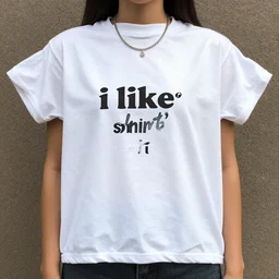 “a t-shirt that says ‘i like shirts’ on it”