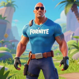 Dwayne Johnson as a Fortnite character