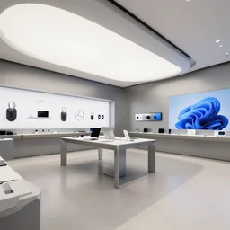 -----2030s flagship retail interior Samsung Microsoft Apple----- by Jean-Baptiste Monge
