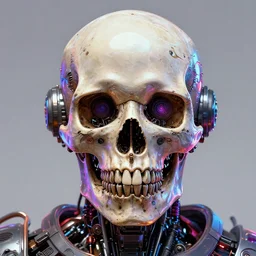 maximalist detailed scifi robot skull portrait. lowbrow scifi artwork by kidsquidy and binx. ly. ray tracing hdr polished sharp in visionary psychedelic fineart style inspired by alex grey and cameron gray
