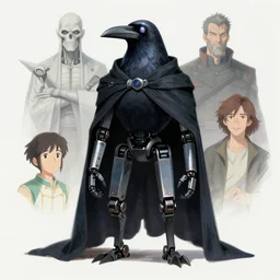 anthropomorphic raven robot portrait, cloak, game design fanart by concept artist gervasio canda, behance hd by jesper ejsing, by rhads, h. r. giger, makoto shinkai and lois van baarle, ilya kuvshinov