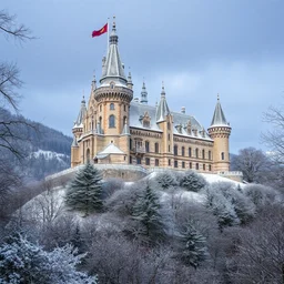 a photo of a castle covered by nautre