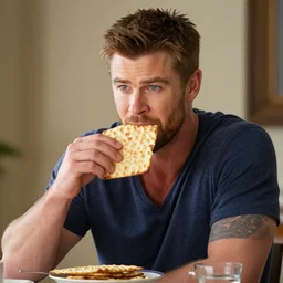 Chris Hemsworth eating matzah