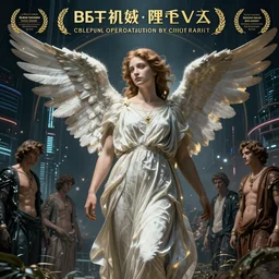 angel, eun emerging from renaissance italy into a cyberpunk mutiversal realm by conrad roset, nicola samuri, dino valls, m. w. kaluta, jakub rebelka, rule of thirds, seductive look, beautiful