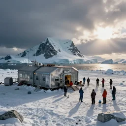 the antarctic base that all of the aliens are spending their time in, researching the day - to - day activities of humans