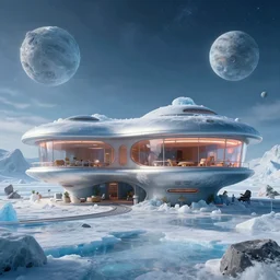 zillow listing of a retro futuristic science fiction home for sale on a weird ice planet