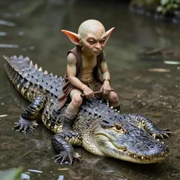 goblin riding an alligator