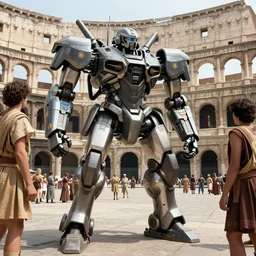 scene from a 2 0 1 0 film set in ancient rome showing a mecha