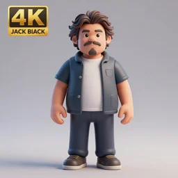 jack black action figure, well lit 3 d render, unreal engine, octane, 4 k, trending on artstation