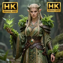 beautiful druid warrior in ornate robes with plant powers, highly detailed, 4 k, hdr, smooth, sharp focus, high resolution, award - winning photo, artgerm, photorealistic