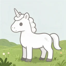 A nice unicorn with a simple rounded line in a meadow, artstation, concept art, smooth, sharp focus, illustration, ArtStation