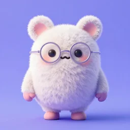 a symmetrical fuzzy friendly creature avatar, kurzgesagt style
