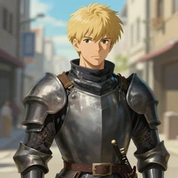 portrait of a male knight, street clothes, fantasy, face like ester exposito, blonde shinkai makoto studio ghibli studio key hideaki anno sakimichan stanley artgerm lau rossdraws james jean marc simonetti elegant highly detailed digital painting artstation pixiv
