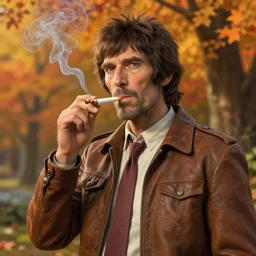 an epic fantasy comic book style portrait painting of a stoned spock smoking a joint, studio ghibli, unreal 5, daz, hyperrealistic, octane render, cosplay, rpg portrait, dynamic lighting, intricate detail, harvest fall vibrancy, cinematic