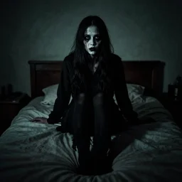 a horror beyond my comprehension sits at the foot of my bed, staring at me. infamous dark photograph