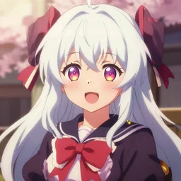 pixiv artwork of cirno from touhou project, cirno touhou artwork by greg rutkowski makoto shinkai key art kyoto animation 4 k 8 k ultrahd trending finely detailed sparkling eyes laughing