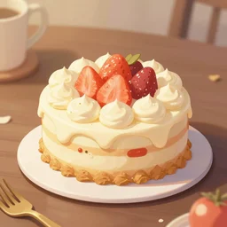 image of a cake on the table, digital illustration, artstation, fanart