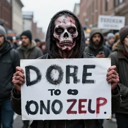 zombie political protester signs of 2 0 2 0 lol